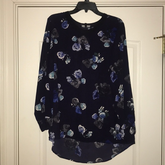 Thakoon Tops - Navy blue floral blouse